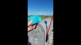 Mailbox on the beach sends messages to Heaven