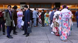 Japan's young adults celebrate Coming of Age Day with song and dance