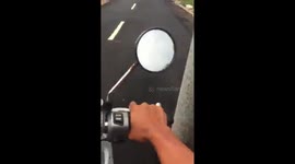 Before and after video of road where builders put posts in the highway