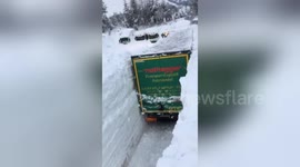 Brit tourist films road in Austrian ski resort buried under giant 13ft snowdrift