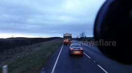 TRACTOR DRIVERS HEAD IS FULL OF SAW DUST