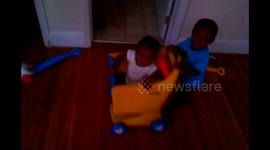 Learning to walk by giving Brother a ride..