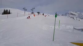 3 year old skier and ski jumper