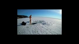 Swimming in the frozen waters of Baikal