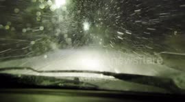 Crazy Blizzard Filmed on Dashcam in the Scottish Highlands