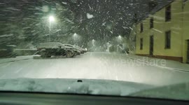 Crazy Blizzard Filmed on Dashcam in the Scottish Highlands
