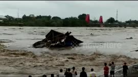 House washed away in Indonesia flooding