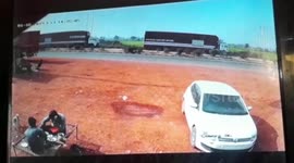 Speeding car loses balance, rams into a container truck killing the co-passenger on the spot in Gwalior, India