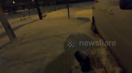 GoPro attached to snowblower