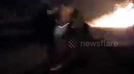 Explosion in a clandestine gasoline duct