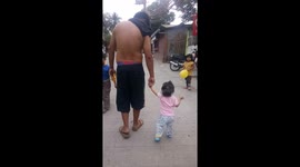 this child want to walk longer if you told him to go back home his crying