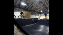 Failed backflip into foam pit