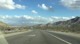 Drive through Mojave Desert - Las Vegas, Nevada