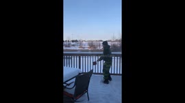 Boiling water thrown in air in slow motion