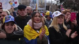 Venezuelan people living in Barcelona protest against political situation in his country on 2th February 2019
