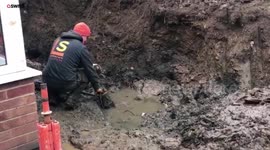 Elderly couple's garden destroyed by underground springs