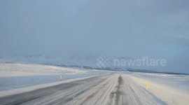 drive in Iceland with snow