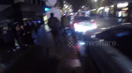 Jamie Dornan and Rosamund Pike depart film screening