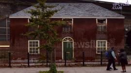 Wax house art project melts - timelapse