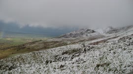 N. Ireland Mountain Snow, Snow Clouds & Rainbow