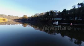 hovercrafts on the river tamar calstock cornwall
