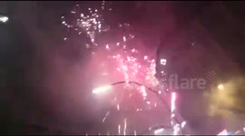 Dangerous street fireworks thrown in Berlin on NYE