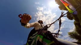 Fall start with Paraglider ,