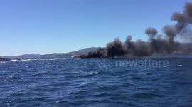 Boat fire in Palma de Mallorca
