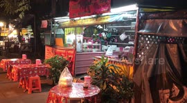 Street cafe with a tree growing in the kitchen