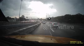 Driver spins out on Texas highway and smashes into wall