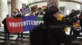 BDS Movement Love Eurovision song Boycott Israelis Eurovision, London, UK