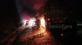 Bus immolated in Guatemala but luckily no one inujred