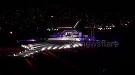 the general trial of the EYOF Youth Olympic Games in Sarajevo, the opening will begin with traditional dance in Bosnia and Herzegovina, in the video you can see the effects of light and scenography.