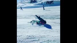 Ski jump fails miserably