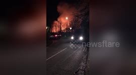 UK hospital engulfed in flames as man is held on suspicion of arson