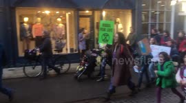 Cambridge Trinity Street climate change protest by students
