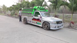 Total party wagon? Pick-up truck has 80 different speakers on the outside