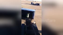Newsflare Edit - American Airlines throwing checked bags