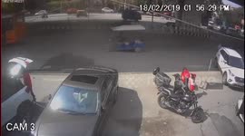 Woman escapes miraculously after thrown off flyover during accident