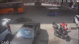 Woman knocked off elevated highway and miraculously survives plummet to street below