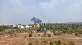 Breaking News Collision between 2 surya kiran aircrafts during practice session. Banglore Aero show. Pilot reportedly safe