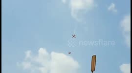 Air force planes fall out of the sky after colliding midair at Indian flight show