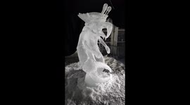Incredible Crab-Man ice sculpture