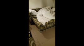 Hotel bed collapses when you touch it