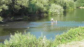 Dad Goes WILD SWIMMING with his little Sons in Very Low River WYE in Gloucestershire, Lydbrook ~ Summer Heat Wave 2018