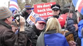 Brexit for and against protesters clash by the house of commons London by Jim Connor 2019