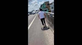 Heartwarming moment drivers stops traffic to rescue stranded kitten on motorway