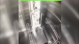 Horrific footages show thief punching and kicking woman inside elevator, snatching away her purse