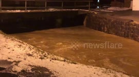 As the snow and ice melts, creeks are full and overflowing