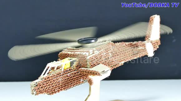 WOW!!! Experiment: Chain Reaction Diy Helicopter from Matches